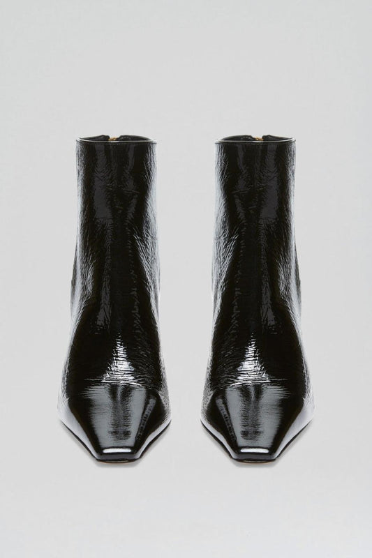 Leather | Women Scanlan Theodore CRINKLE LEATHER ANKLE BOOT 7.5 Black