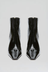 Leather | Women Scanlan Theodore CRINKLE LEATHER ANKLE BOOT 7.5 Black