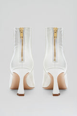 Leather | Women Scanlan Theodore CRINKLE LEATHER ANKLE BOOT 7.5 White