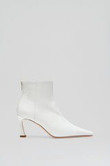 Leather | Women Scanlan Theodore CRINKLE LEATHER ANKLE BOOT 7.5 White