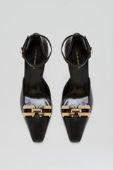 Leather | Women Scanlan Theodore GOLD TRIM PUMP 9.5 Black