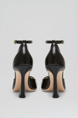 Leather | Women Scanlan Theodore GOLD TRIM PUMP 9.5 Black