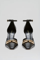 Leather | Women Scanlan Theodore GOLD TRIM PUMP 9.5 Black