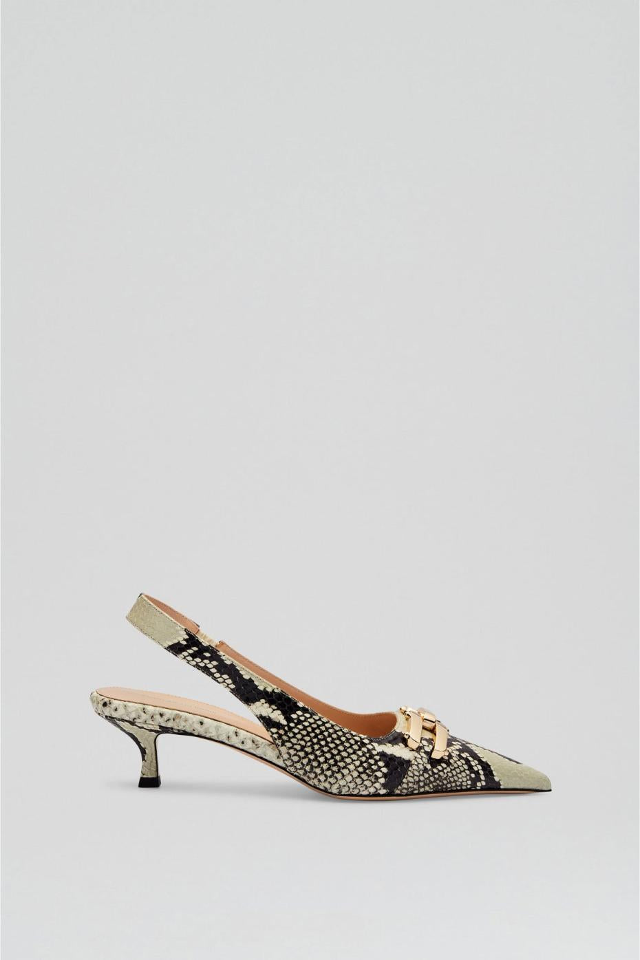 Leather | Women Scanlan Theodore GOLD TRIM SLINGBACK 4.5 Stone