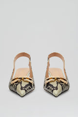 Leather | Women Scanlan Theodore GOLD TRIM SLINGBACK 4.5 Stone