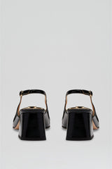 Leather | Women Scanlan Theodore GOLD TRIM SLINGBACK 5.5 Black