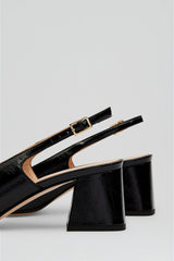 Leather | Women Scanlan Theodore GOLD TRIM SLINGBACK 5.5 Black