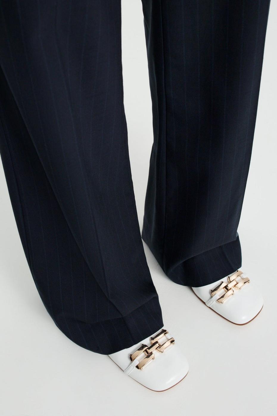 Leather | Women Scanlan Theodore GOLD TRIM SLINGBACK 5.5 White