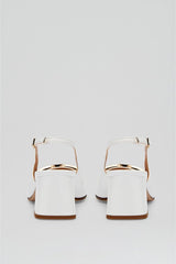 Leather | Women Scanlan Theodore GOLD TRIM SLINGBACK 5.5 White