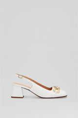 Leather | Women Scanlan Theodore GOLD TRIM SLINGBACK 5.5 White