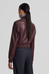 Leather | Women Scanlan Theodore LEATHER BOMBER Aubergine