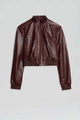 Leather | Women Scanlan Theodore LEATHER BOMBER Aubergine