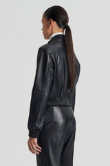 Leather | Women Scanlan Theodore LEATHER BOMBER Black