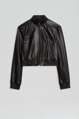 Leather | Women Scanlan Theodore LEATHER BOMBER Black