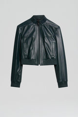 Leather | Women Scanlan Theodore LEATHER BOMBER Dark.green