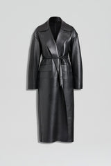 Leather | Women Scanlan Theodore LEATHER BONDED TRENCH Black
