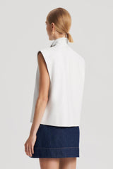 Leather | Women Scanlan Theodore LEATHER CRAVAT TOP White