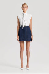 Leather | Women Scanlan Theodore LEATHER CRAVAT TOP White