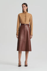 Leather | Women Scanlan Theodore LEATHER LONG SKIRT Tan