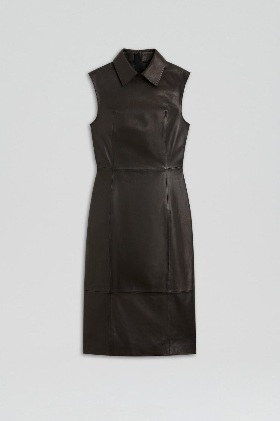 Leather | Women Scanlan Theodore LEATHER PENCIL DRESS Black