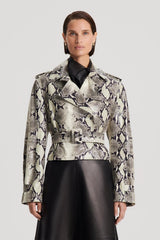 Leather | Women Scanlan Theodore LEATHER REPTILE TRENCH Stone