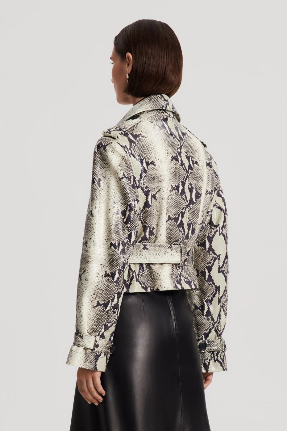 Leather | Women Scanlan Theodore LEATHER REPTILE TRENCH Stone