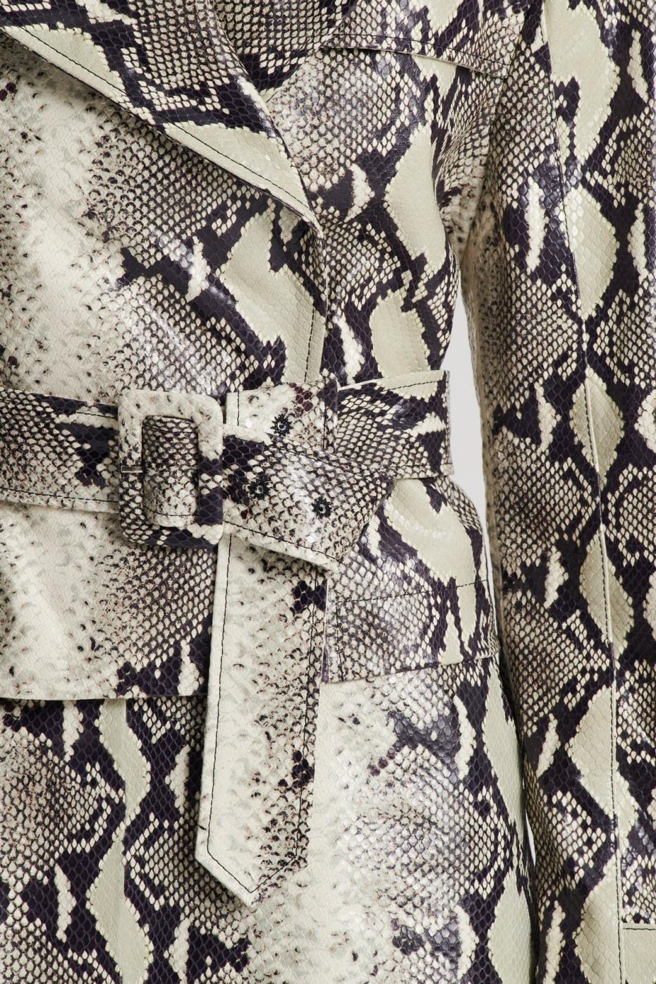 Leather | Women Scanlan Theodore LEATHER REPTILE TRENCH Stone