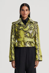 Leather | Women Scanlan Theodore LEATHER REPTILE TRENCH Vert
