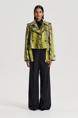 Leather | Women Scanlan Theodore LEATHER REPTILE TRENCH Vert