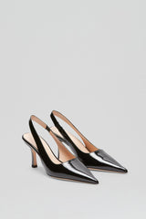 Leather | Women Scanlan Theodore POLISHED SLINGBACK 7.5 Black