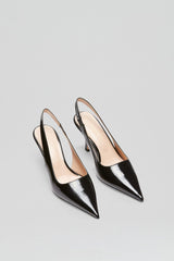 Leather | Women Scanlan Theodore POLISHED SLINGBACK 7.5 Black