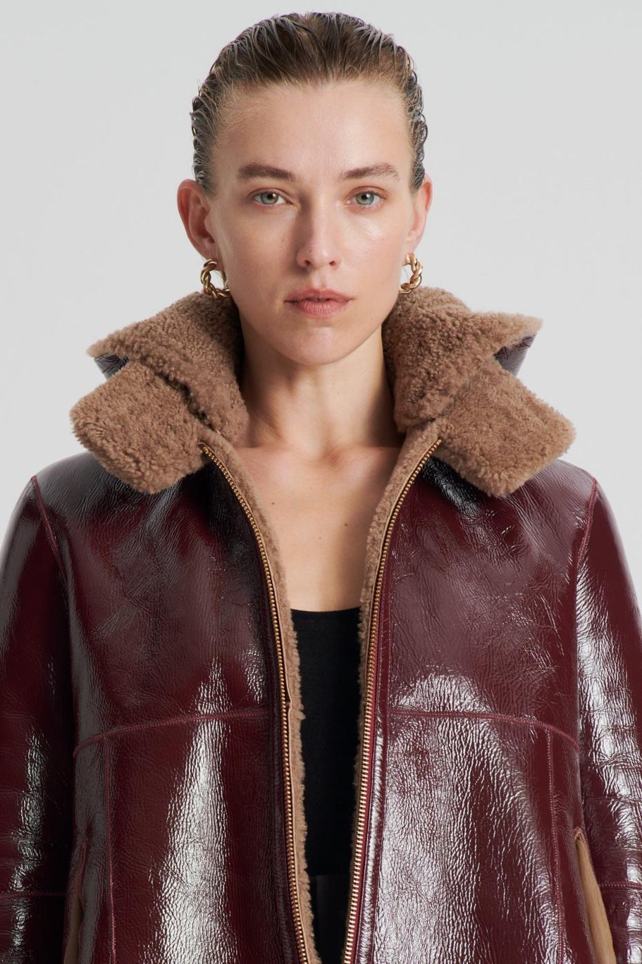 Leather | Women Scanlan Theodore SHEARLING JACKET Rasbrry.camel