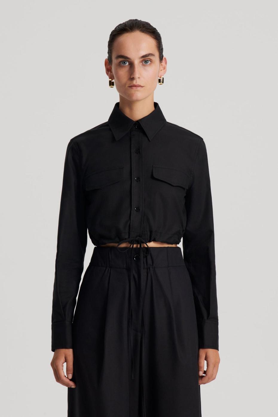 Shirts | Women Scanlan Theodore CROP CARGO SHIRT Black