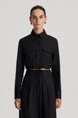 Shirts | Women Scanlan Theodore CROP CARGO SHIRT Black