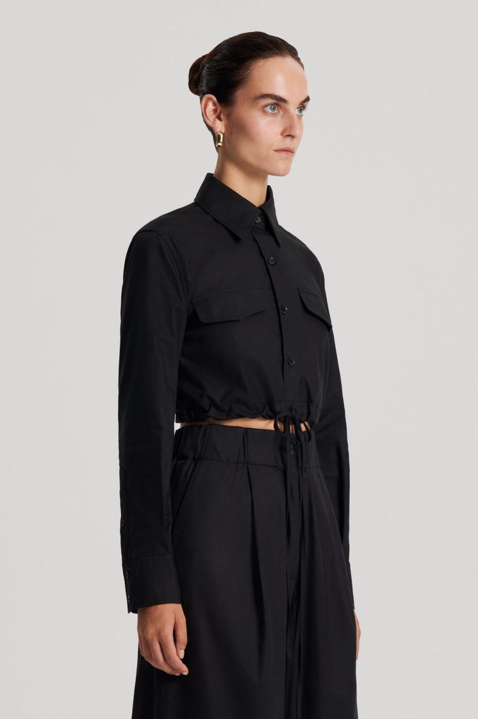 Shirts | Women Scanlan Theodore CROP CARGO SHIRT Black