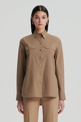 Shirts | Women Scanlan Theodore PARACHUTE COTTON POCKET SHIRT Dark.camel