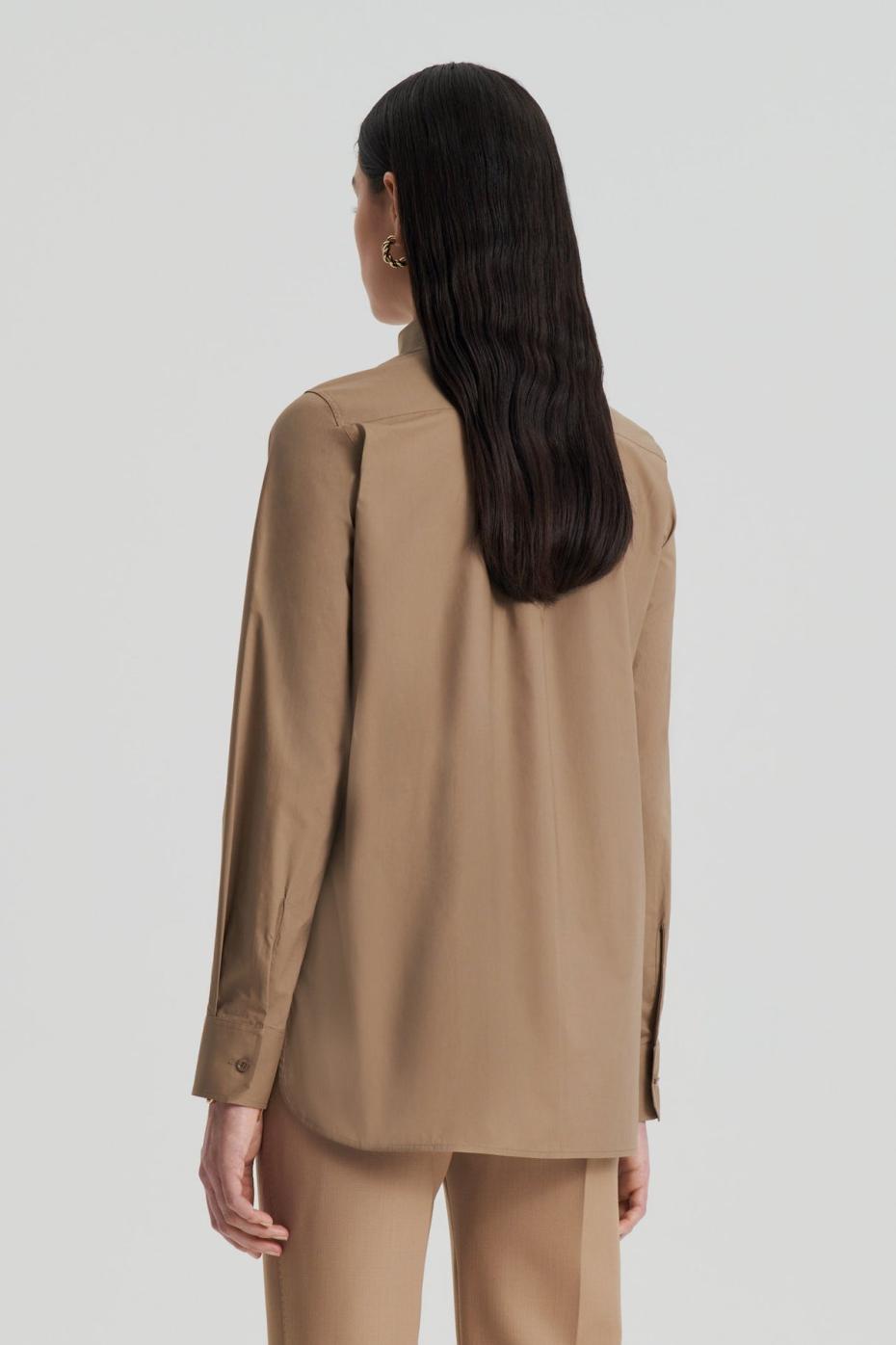 Shirts | Women Scanlan Theodore PARACHUTE COTTON POCKET SHIRT Dark.camel