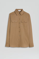 Shirts | Women Scanlan Theodore PARACHUTE COTTON POCKET SHIRT Dark.camel