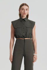 Shirts | Women Scanlan Theodore PARACHUTE CROP SHIRT Jungle