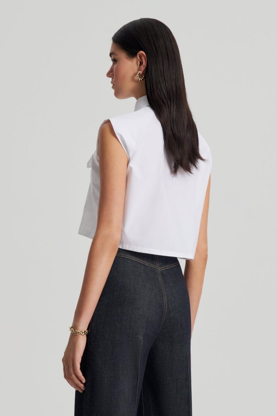 Shirts | Women Scanlan Theodore PARACHUTE CROP SHIRT White