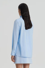 Shirts | Women Scanlan Theodore PARACHUTE RUFFLE TRIM SHIRT Tinted.blue