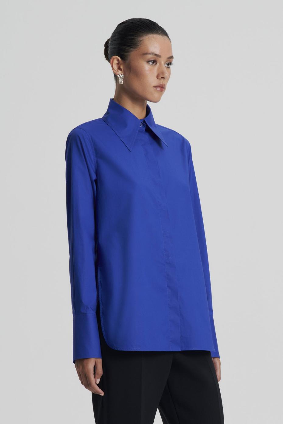 Shirts | Women Scanlan Theodore PARACHUTE TAILORED SHIRT Bluette