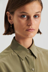 Shirts | Women Scanlan Theodore SILK TIE FRONT SHIRT Olive