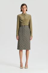 Shirts | Women Scanlan Theodore SILK TIE FRONT SHIRT Olive