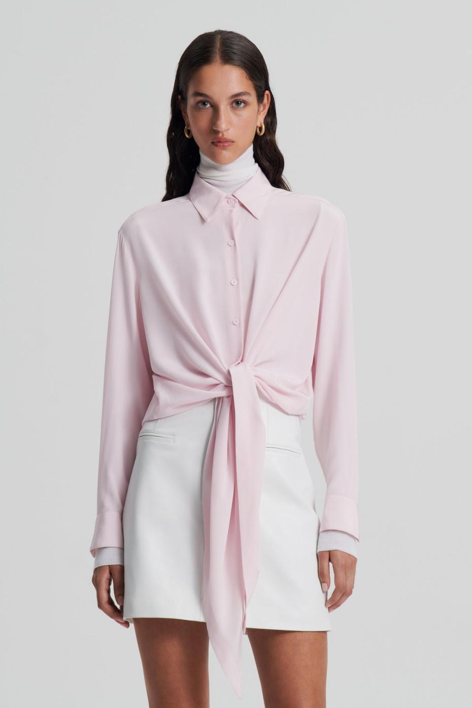 Shirts | Women Scanlan Theodore SILK TIE FRONT SHIRT Soft.pink