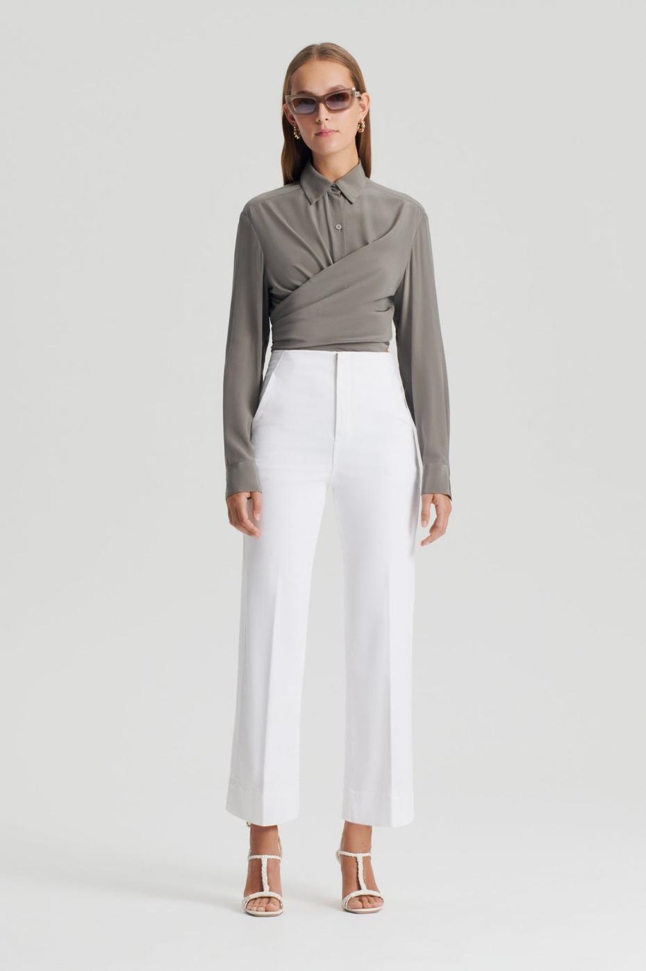 Shirts | Women Scanlan Theodore SILK TIE FRONT SHIRT Taupe