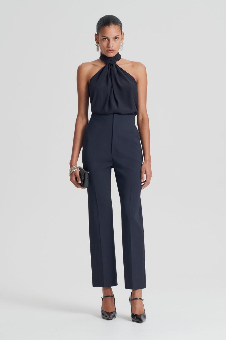 Shirts | Women Scanlan Theodore SILK TIE NECK CAMI Navy