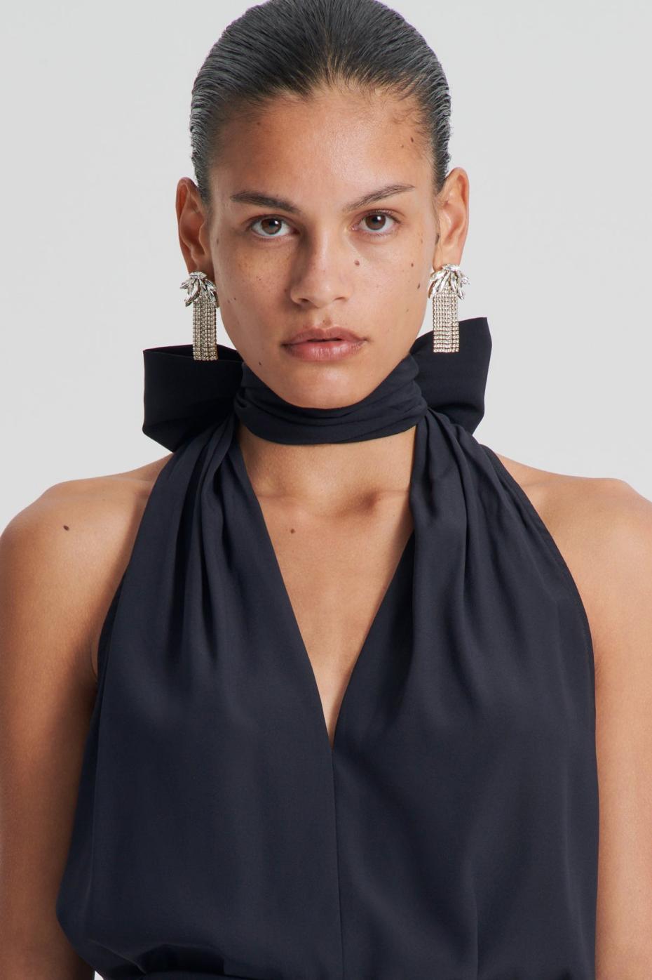 Shirts | Women Scanlan Theodore SILK TIE NECK CAMI Navy