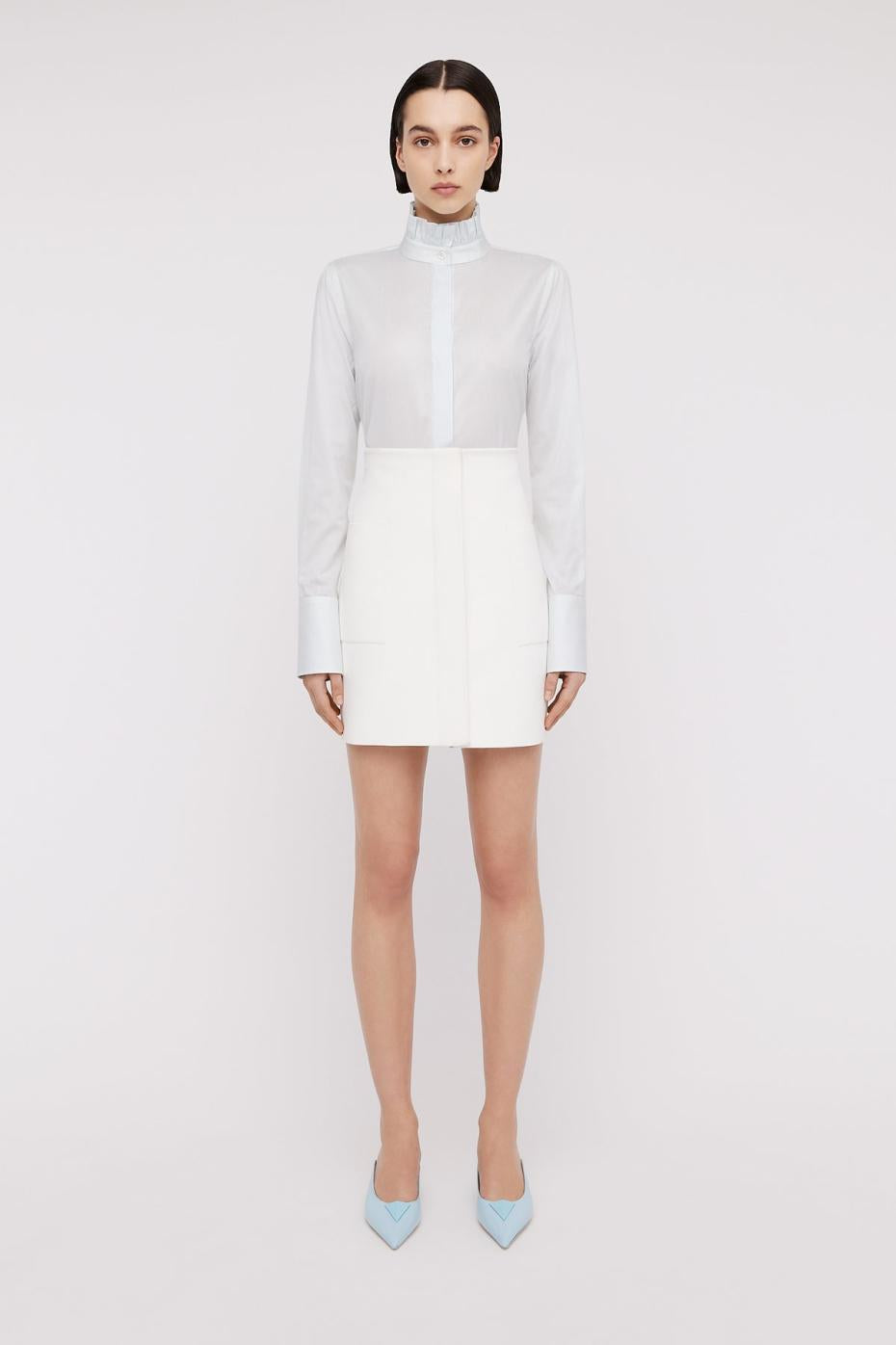 Shirts | Women Scanlan Theodore STRIPE RUFFLE SHIRT Pale.blue