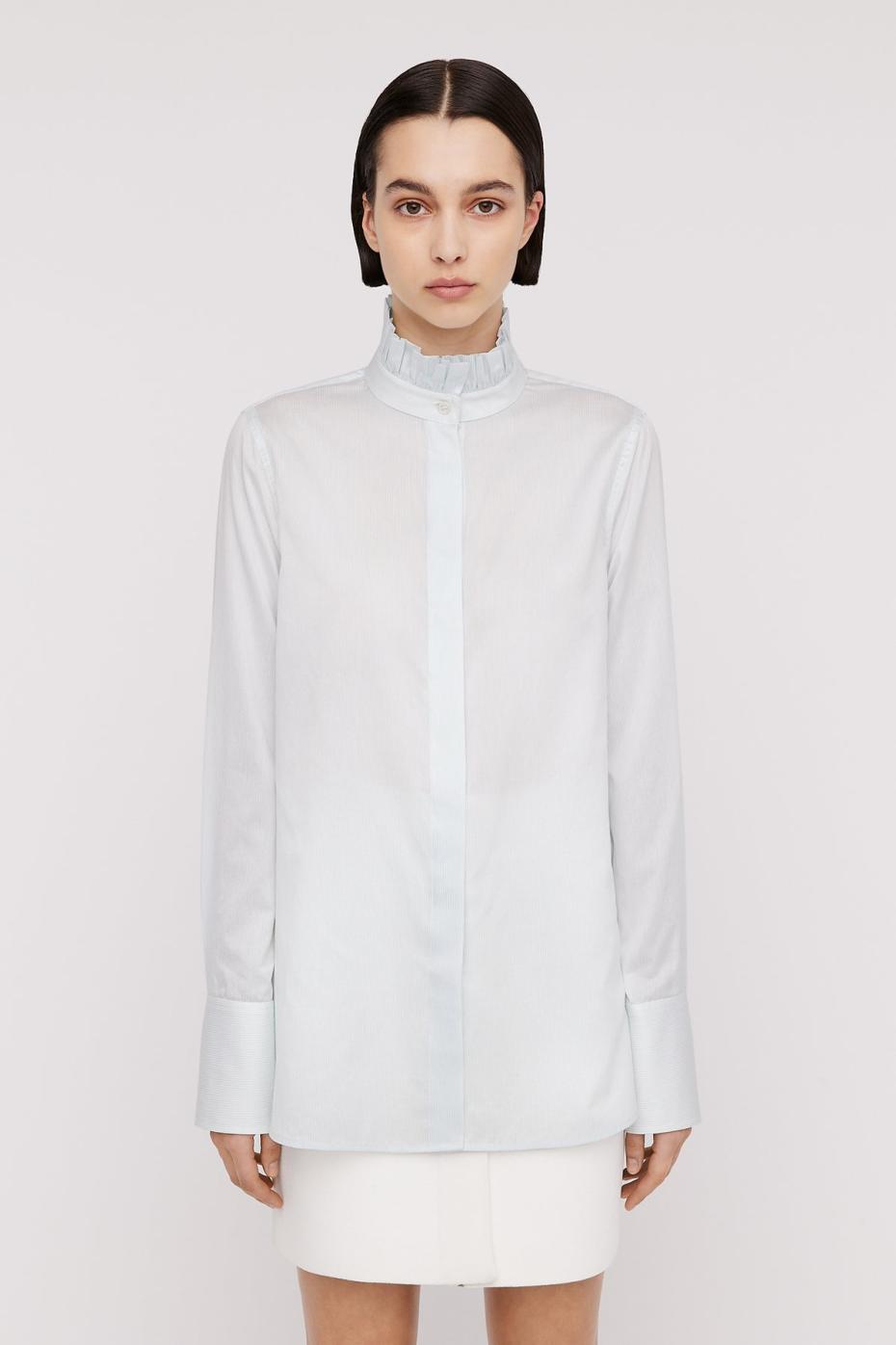 Shirts | Women Scanlan Theodore STRIPE RUFFLE SHIRT Pale.blue